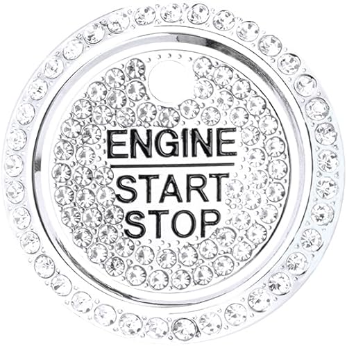 CARFIB Para Ford F-150 F-250 F-350 F-450 Edge Fusion Car Bling Accesorios 2021 2020 2019 Anillo de botón de encendido Start Stop Calcomanías Tapas