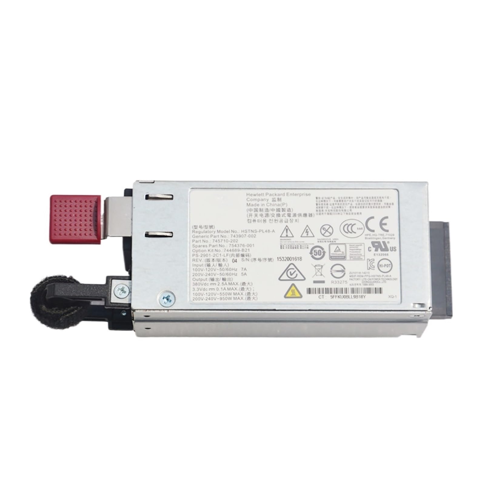 BRODEFUP DL20 DL160 G9 Server Power Supply 754376-001 744689-B21 550W HSTNS-PL48-A