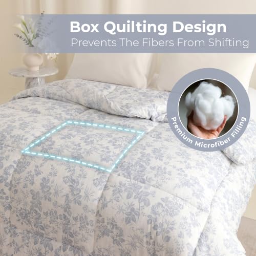 Image of Story@Home All Season Comforter King Size Bed 120 GSM, Sky Blue & White