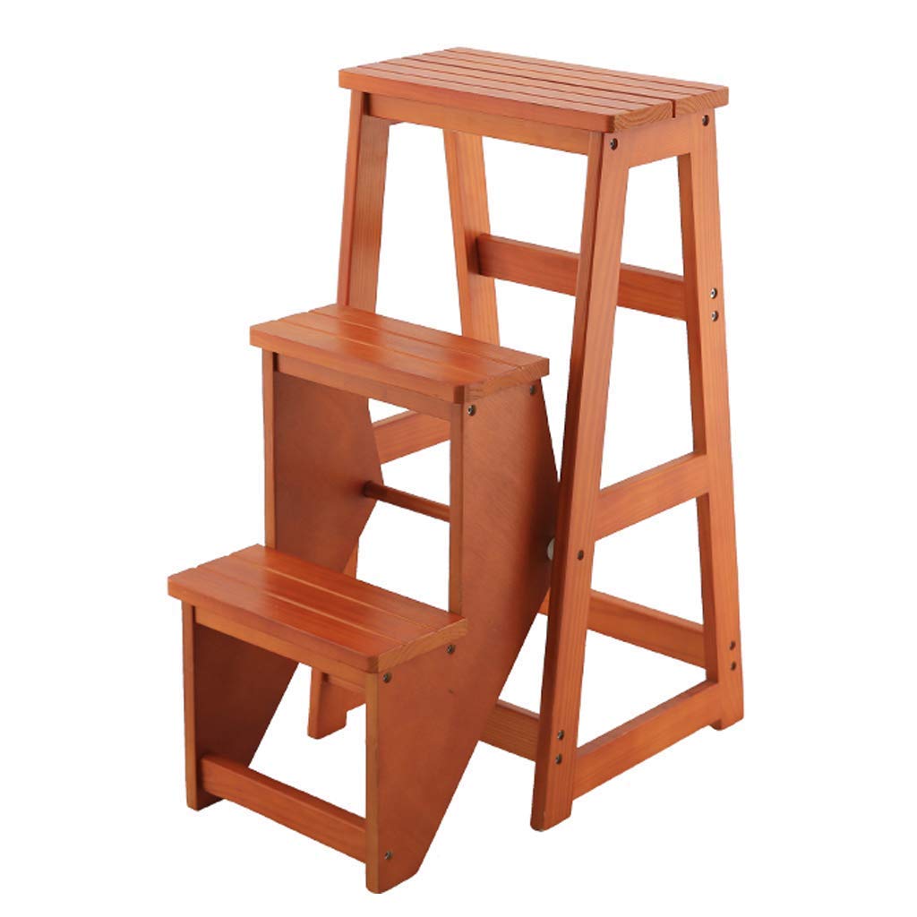 Tabouret pour enfants et adultes escabeau pliable 2 marches bois hauteur 77 cm