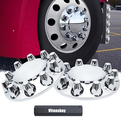 Cache-moyeux avant semi-camion écrous de roue chromés filetés 33 mm avec outil
