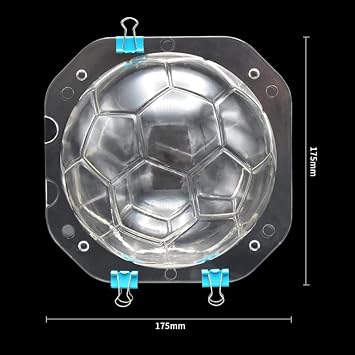 TUKE Balls Mold, 3D Chocolate Football Molds with Clips for DIY Cake Pastry Decoration Jelly Candy Fondant Molds Baking Tool