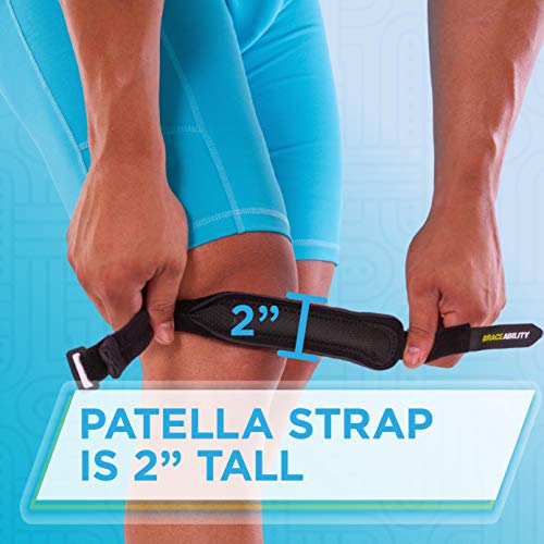 Image of BraceAbility Patellar Tendon Support Strap - Knee Stabilizer Brace with Adjustable Band for Patella Tendonitis, Osgood Schlatter, Soccer, Basketball, Running, Jumper's Knee, Tennis, Volleyball (L)