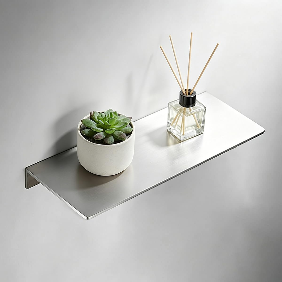 Organizador de Ducha Cepillado de 30 cm Estanteria de Ducha Montado en la Pared Estante de Ducha de Acero Inoxidable Estante de Almacenamiento Versátil para Cocina Baño Dormitorio (20CM-2PC)