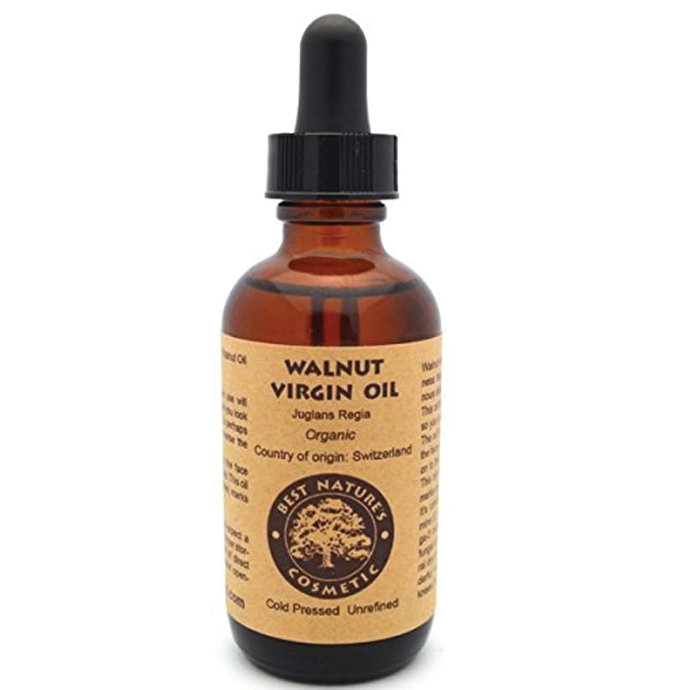 Best Nature's Cosmetics Pure Walnut Oil organic, cold pressed, unrefied– moisturizing, nourishing for radiant skin and strong and soft hairs 1 fl oz / 30 ml