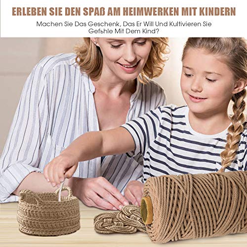 Wiwoo Filato macramè, 4 mm x 100 m, filo di cotone...