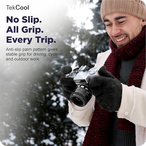 Image of TEKCOOL Winter Gloves for Men & Women with Touchscreen Finger Bike Winter Hand Gloves for Men Woolen Winter Gloves for Women Thermal Hand Gloves for Winter Warm Gloves Unisex