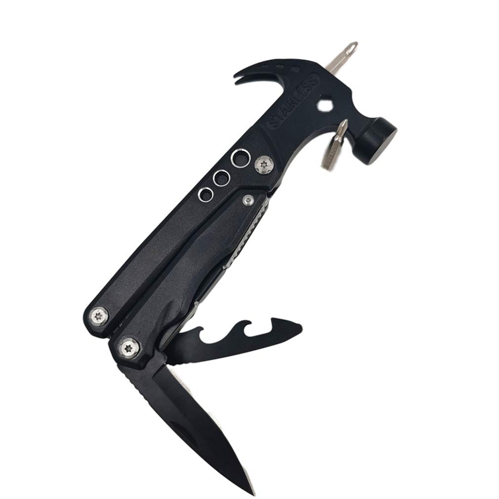 Multitool Pinces, Pinces Pliant Kits Multifonctions Sécurité Marteau Pliant Tire-Bouchon Outils De Verrouillage Couteau en Plein Air Portables, en Cas d'urgence