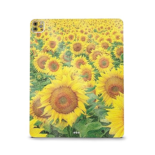Image of MightySkins Carbon Fiber Skin Compatible With Apple iPad Pro 12.9 inch M2 6th Gen (2022) Full Wrap Kit - Sunflower Field | Protective Durable Textured Carbon Fiber Finish | Easy To Apply | Made in the USA
