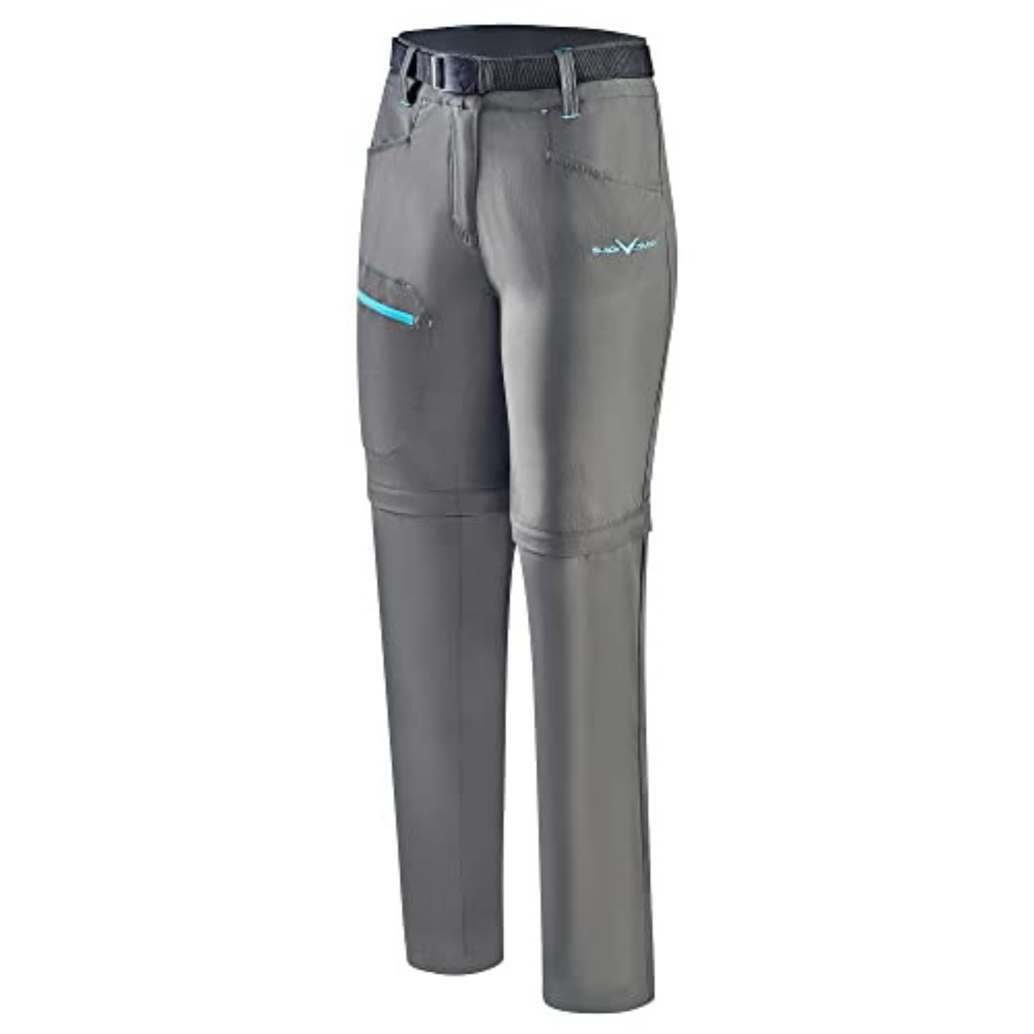 Black Crevice Damen Zip Off Leg Trekkinghose I Wanderhose-Damen mit abnehmbaren Beinen I wasserabweisend Damen Outdoorhose I strapazierfähige & atmungsaktive Outdoor-Wanderhose mit Taschen
