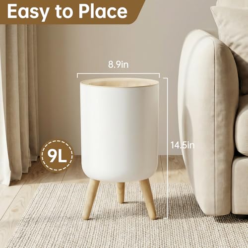 Bote de basura con sensor de movimiento, 2.38 gal, blanco miniatura 3