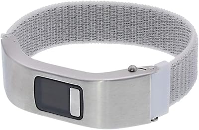 Sport Mesh Nylon Strap Compatible with vivofit 4 Replacement Band with Silver Metal Case - Seashell (Large)