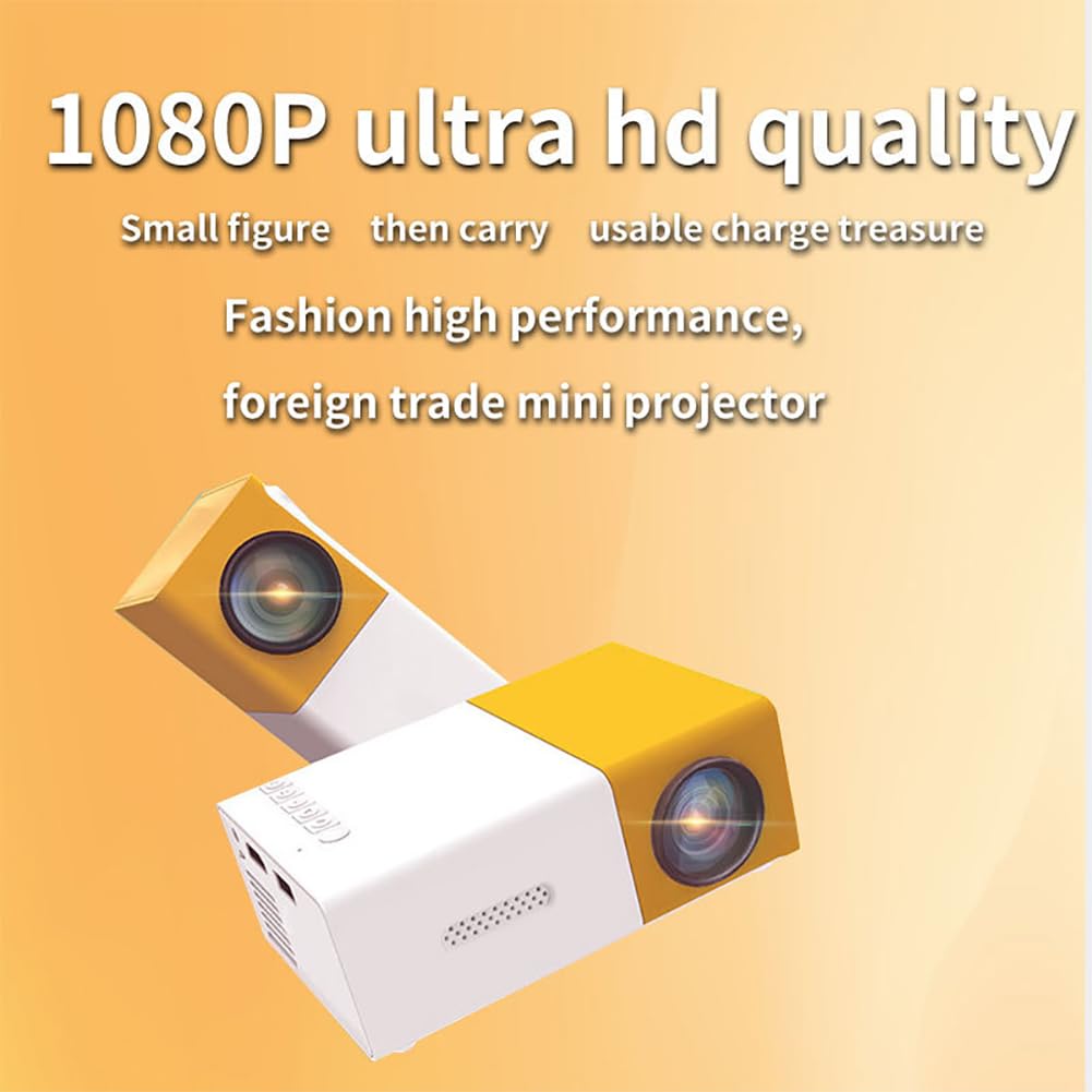 TsoLay Mini proiettore Portatile, proiettore Domestico Full HD 1080P con Telecomando, Schermo Grande da 24 a 60 Pollici, risoluzione 1920x1080, interfaccia Multipla, per Home Theater/Film all'aperto