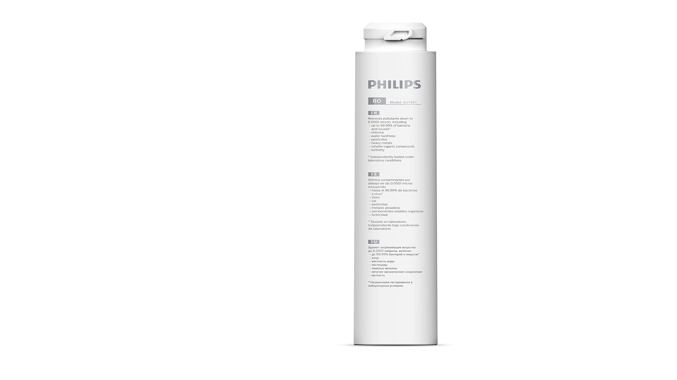 Philips Water - AUT861 - Membrana 75 GPD para sistema Osmosis Inversa AUT3268, Elimina de forma efectiva contamites por debajo de 0,0001 um, Duracion hasta 3 años