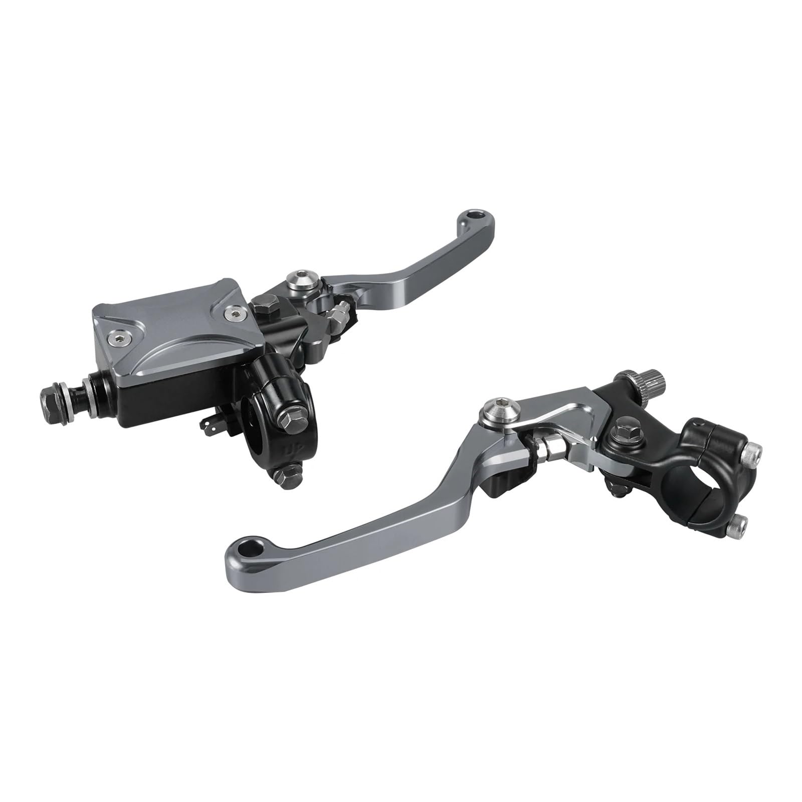 Zynther Motorcycle Brake Clutch Lever for KX 85 125 250 Motorcycle Hydraulic Brake Clutch Lever for Master Fluid Reservoir Cap Kit(Gray)