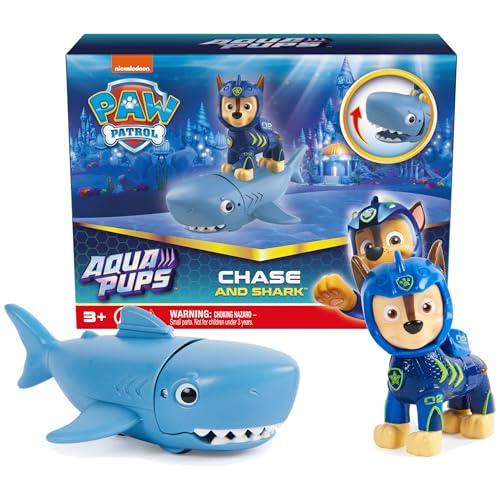 Paw Patrol, Aqua Pups Chase and Shark Action Figures Set, Kids Toys for Ages 3 and up