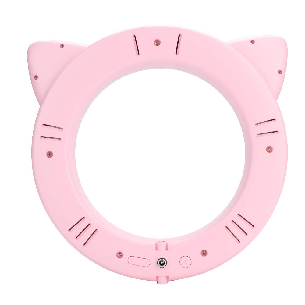 Alvinlite Studio Makeup Selfie Lampada di Riempimento con Luce Anulare a LED con Supporto per Clip per Telefono Luci in Streaming per La Fotografia di Trucco Fotografico dal Vivo(Gatto Rosa)