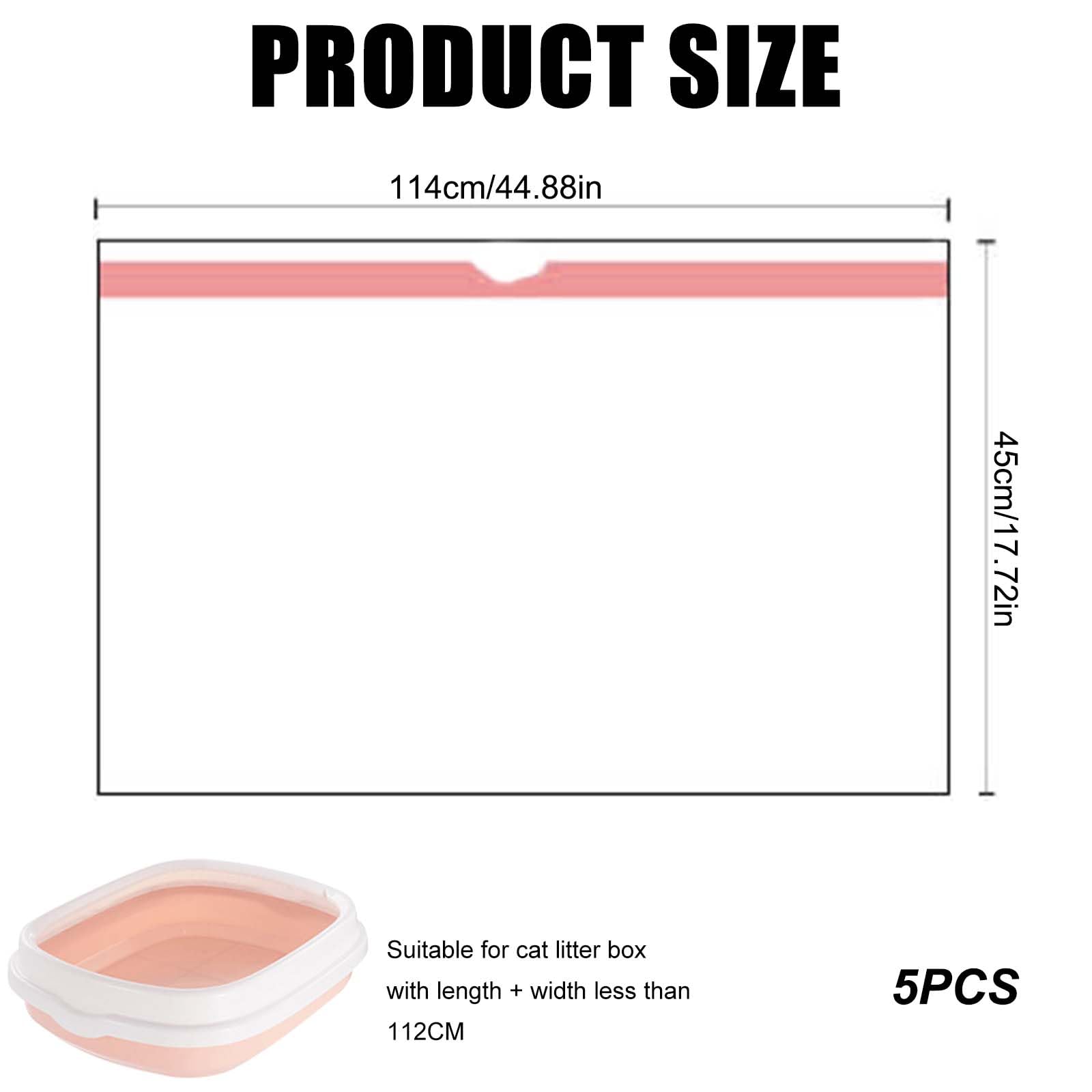25 pezzi/5 rotoli da 114 x 45 cm, sacchetti per lettiera per gatti con laccetti, sacchetti per lettiera autopulenti, capacità di carico 10 kg, per il trasporto, per la spazzatura, resistente agli
