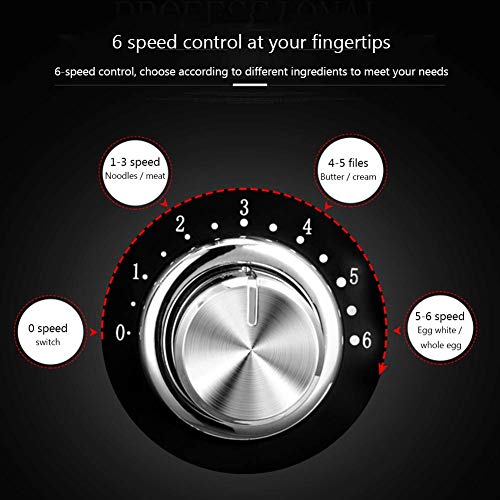 FZYE Mixer Mixer, 4L Elektro-Mixer 600W 6-Gang-Edelstahlschüssel Ei Schneebesen-Mixer Teigmixer Maschine Küche… – Bild 3