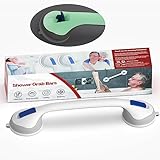 Agarraderas Baño para Mayores,Asa de Seguridad para Baño con Ventosa y Advertencia de Succión,No Requiere Perforación,Barras de Sujeción Portátil Apoyo Asidero con Ventosa para Niños y Ancianos