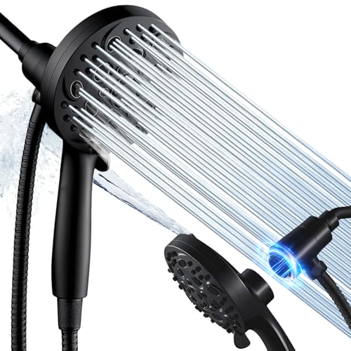 SISIZH Shower Head with Handheld, Detachable Magnetic Handheld Shower Head with Chlorine Filter - 10 High Pressure Spray Modes, 71" Extra Long Hose, Easy Tool-Free Installation (Matte Black)