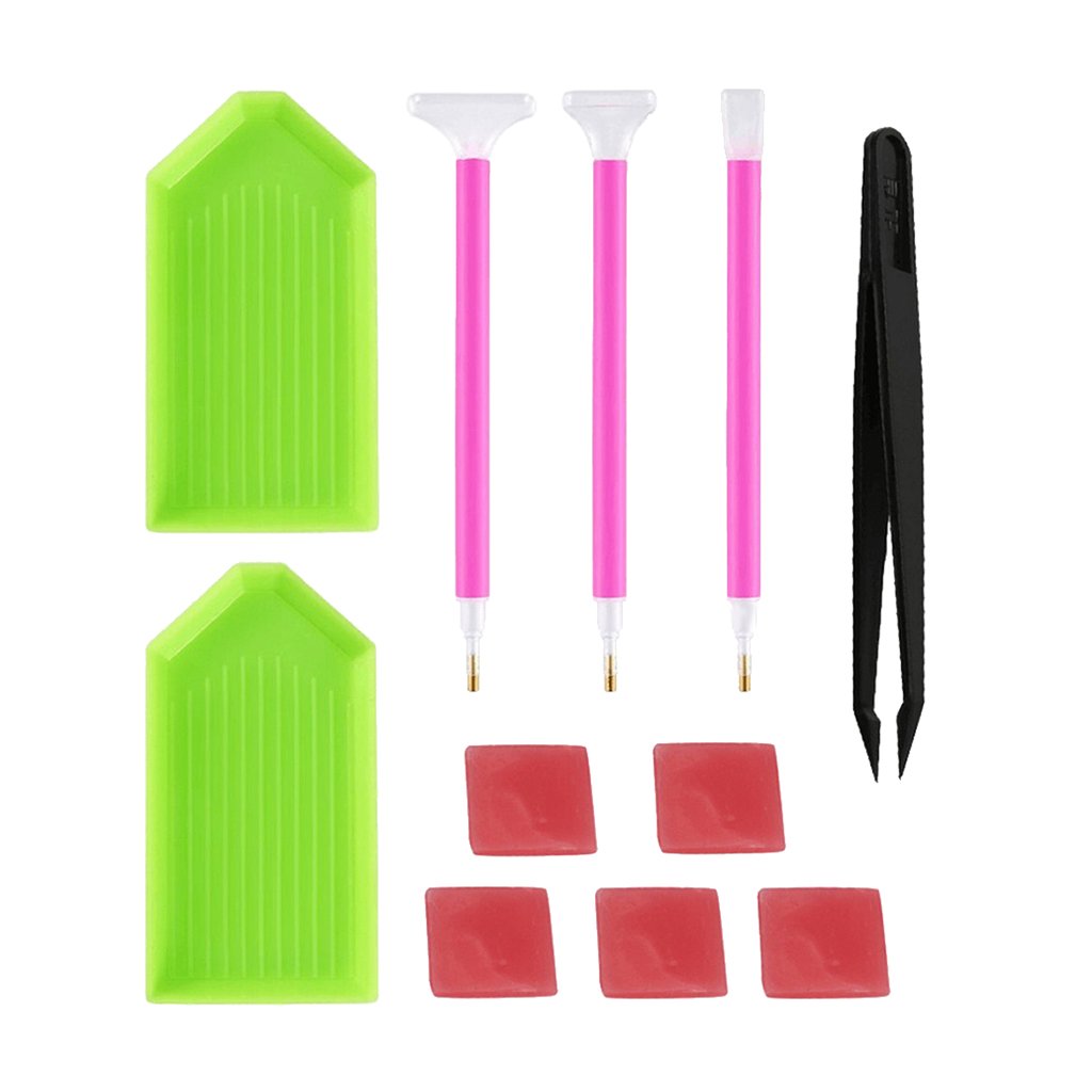 KBOLAE 11pcs 5D Rhinestone Picture Tools Kit 5D Rhinestone Embroidery Painting Accessories