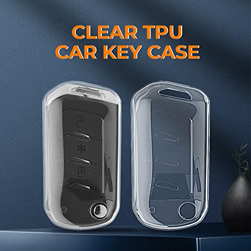 Image of keyzone TPU Key Cover combo compatible for Mahindra Thar, Bolero, Scorpio, XUV700, XUV400, XUV300, TUV300, Marazzo 3 button flip key (Clear TPU + Gold TPU)