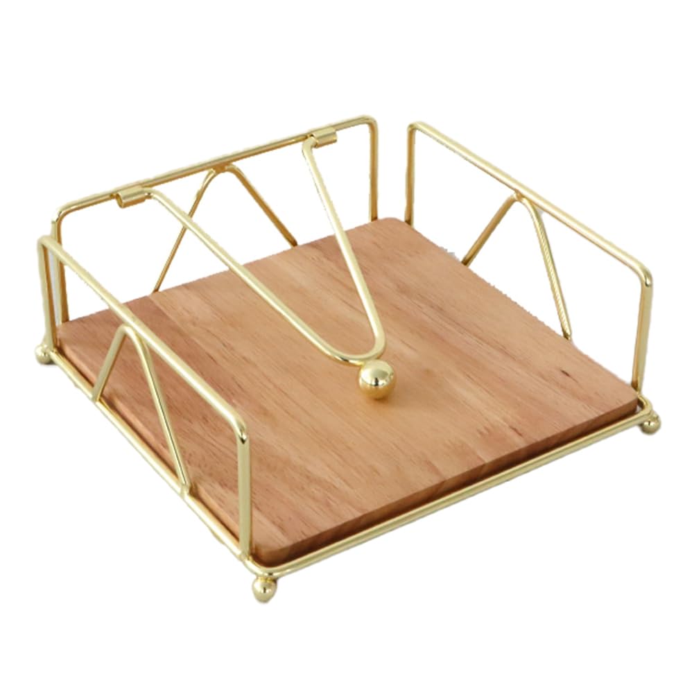 CTRLZS Home Napkin Container Gold Metal Napkin Tissue Case for Hotel Restaurant Decoration,A