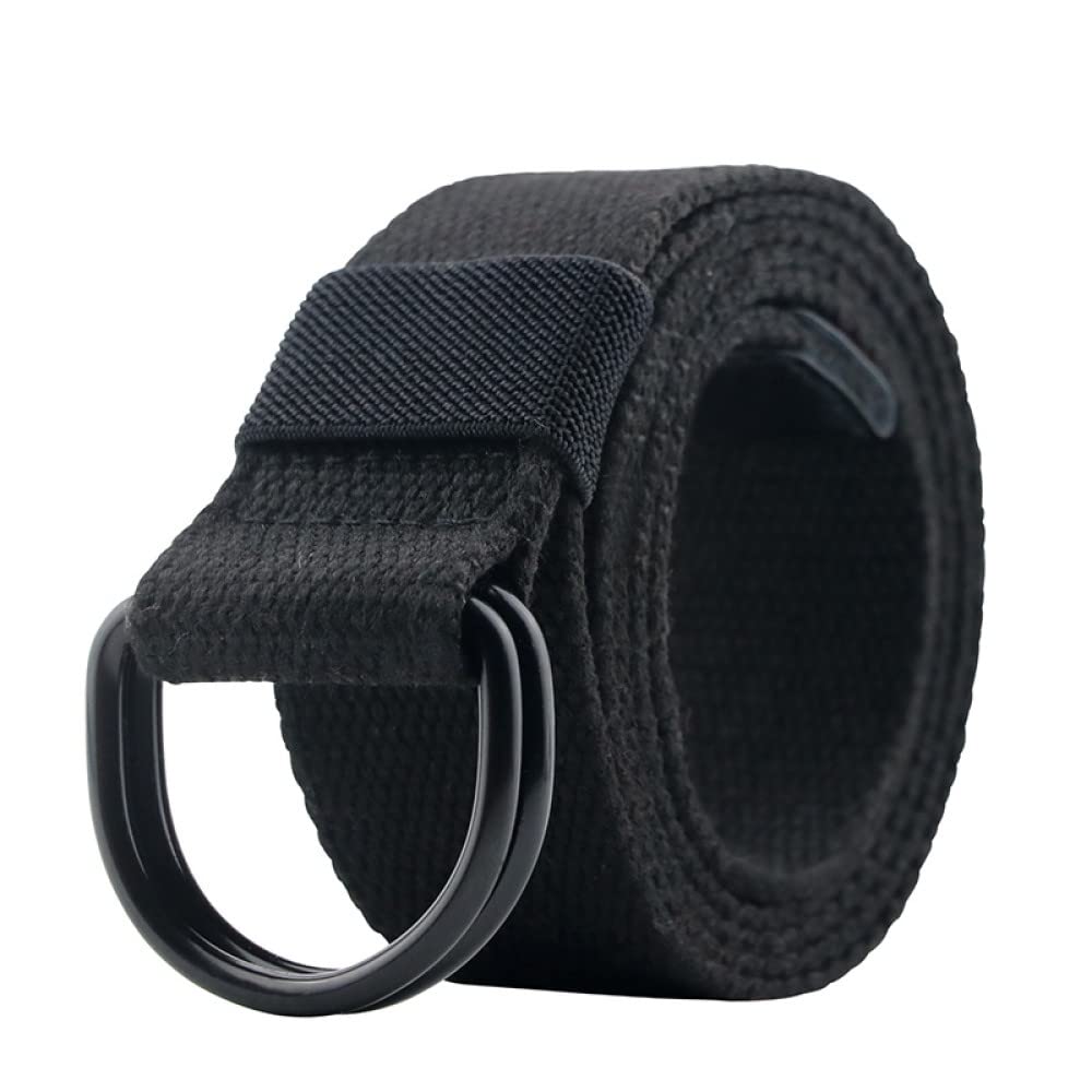 Tactical Canvas Men Belt Unisex Double D-Ring Buckle Waistband Casual Canvas Female Belt Fabric For Jeans