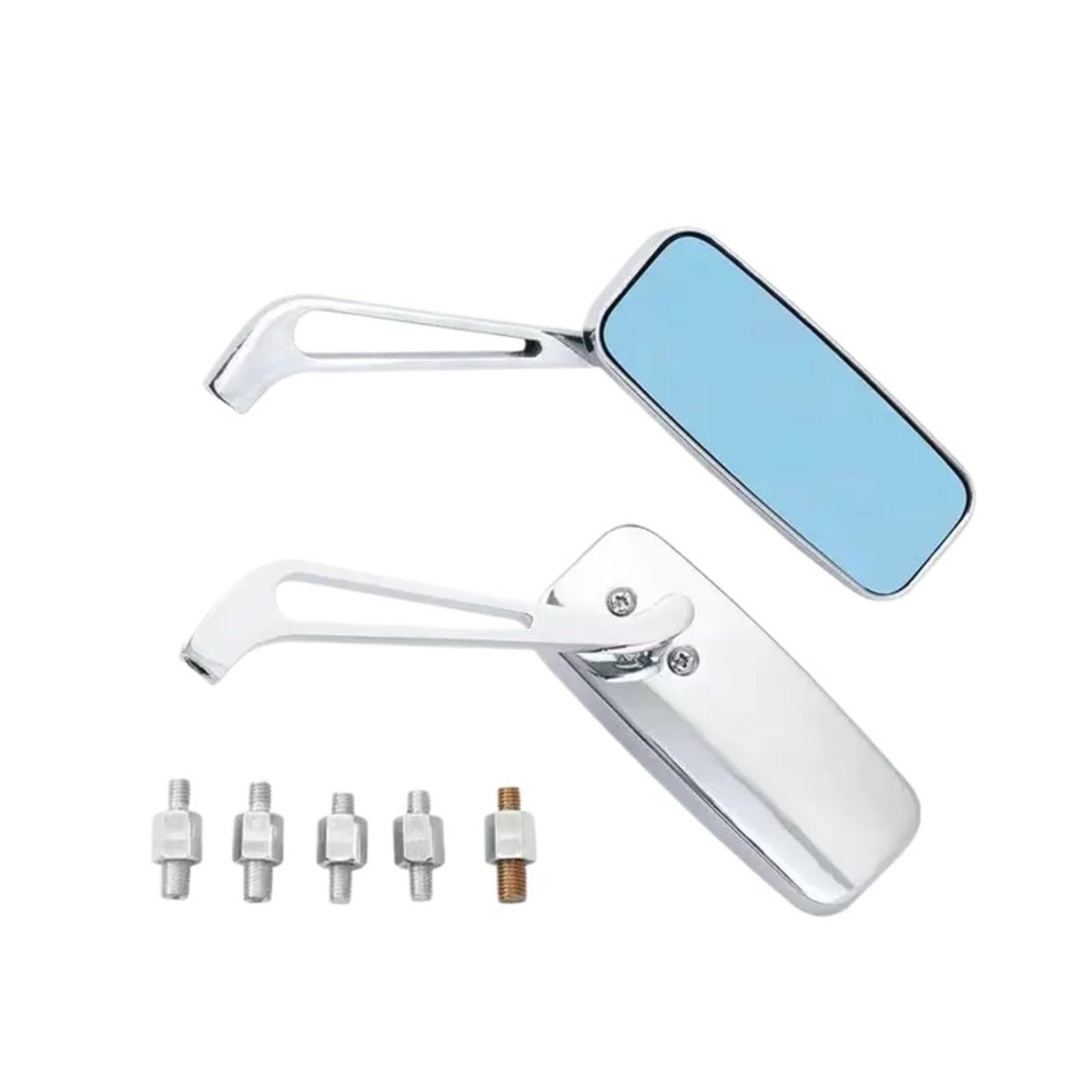 Universal Side Mirror Mobike Accessories Motorcycle Handlebar Rear View Mirrors Rectangle Black Square Blue Glass 8mm/10mm Frames Mirrors