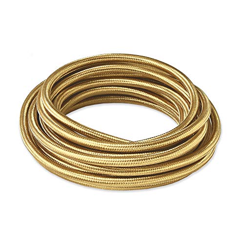 BRIGHTTIA Brass Color Cloth Covered Electrical Wire - 16Ft Textile Cable for Pendant Light Fixture...