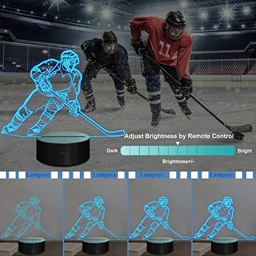 Lampara 3D Hockey LED Multicolor con Control Remoto miniatura 3