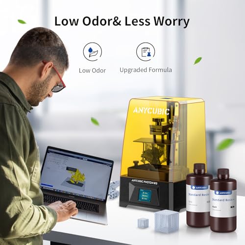 Image of ANYCUBIC Upgraded Standard 3D Printer Resin, 405nm SLA Fast UV-Curing Resin, High Precision & Rapid Photopolymer for 8K Capable LCD /DLP /SLA 3D Printing (4Packs*1kg Grey, 4kg in Total)