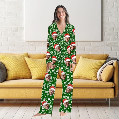 Custom Face Pajamas 1 Pack for Men & Women, Personalized PJs Great Gifts for Family, Couple,Friend Custom Christmas Pajamas2