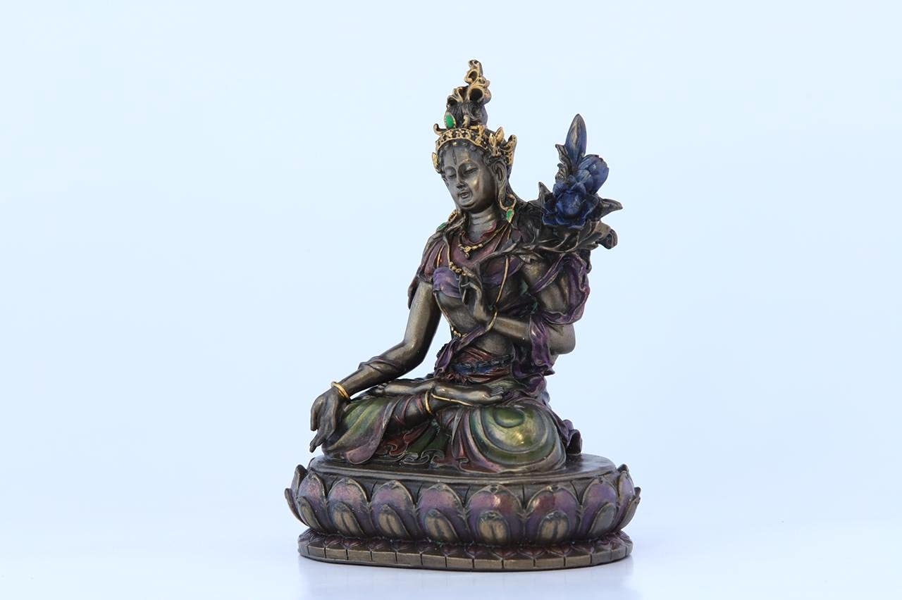 Estatua de Tara blanca, Estatua de Tara, 6 pulgadas, Diosa tibetana, Dios tibetano, Budismo, Salvador budista, Estatua de Tara blanca, Tara blanca