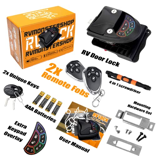2023 New Rv Keyless Entry Door Lock, Rv Door Lock Keyless With Steel Core Entry For Rv, Camper And Travel Trailer, 5Th Wheel, Toy Hauler Will Only Fit 3.75" X 2.75" X 1.5" Lock Hole #TOP1