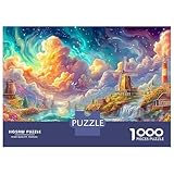 Molinos de Viento y Faro Junto al mar Puzzle De 1000 Piezas Molino de Viento Colorido Cartón Reciclado Premium, Regalo para Todas Las Edades 70x50cm/1000pcs