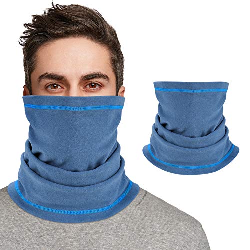 Winter Neck Gaiter Warmer Windproof, Breathable Face Mask for Skiing Snowboarding Running Outdoor Sports, Reusable Bandanas Scarf Balaclava for Men, Women (Blue)