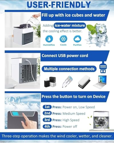 Image of Mini Cooler For Room Cooling-Portable Air Conditioner For Home And Office-3-In-1 Arctic Cooler, Humidifier, Purifier