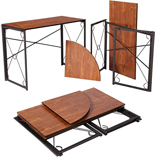 Image of Priti - L Shaped Computer Desk with Storage Shelves Corner Office Desk Industrial Gaming Desk Black Metal Frame Wood Workstation Home Office Furniture