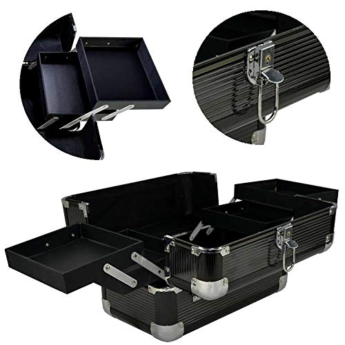 Maleta Frasqueira Maquiagem e Jóias Preto CBRN04805