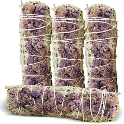 Lavender with White Sage - Bholi Sage Plus Sage Incense Sticks for Cleansing Negative Energy, Sage Sticks for House Cleansing - Lavender with White Sage Smudge Sticks Pack of 4 Cover