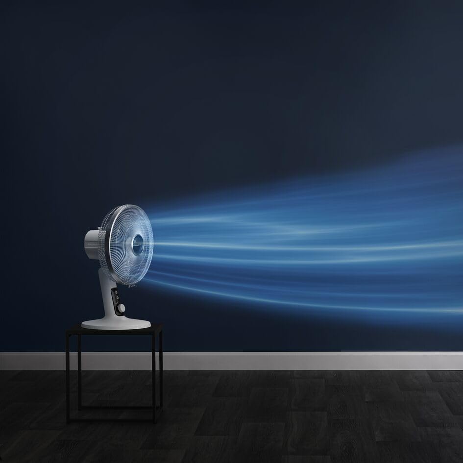 Rowenta Turbo Silence Extreme VU2731 Table Fan, Quiet and Powerful Table Fan, Energy Saving, 4 Speed Fan, Quiet Night Mode, Turbo Boost, Automatic Oscillation