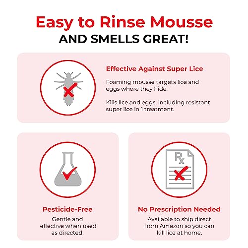Vamousse Lice Treatment Complete Kit - Includes Lice Treatment Mousse, Daily Lice Shampoo & Steel Comb, Kills Super Lice & Eggs, No Harmful Chemicals, Suitable For Kids & Adults #TOP4
