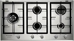 Cooktop 5 bocas Brastemp Gourmand Inox com duplachama e trempe com ferro fundido - BDK90DR 220V