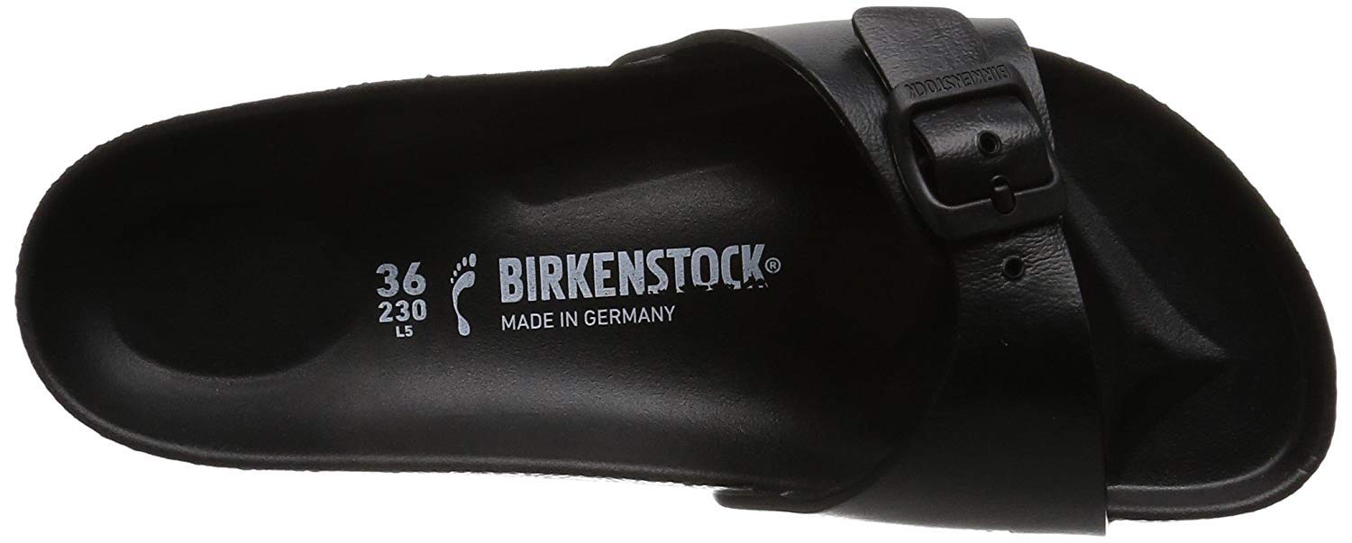 Birkenstock Madrid EVA 128163 Noir Noir Femmes Pantoufles en Caoutchouc Boucle