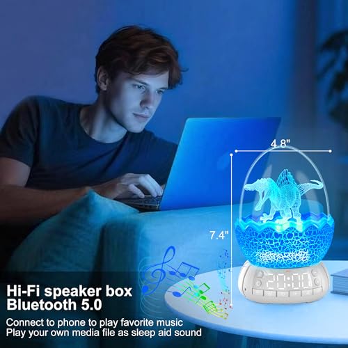 Reloj Despertador Huevo Dinosaurio Digital con Luz Nocturna miniatura 6
