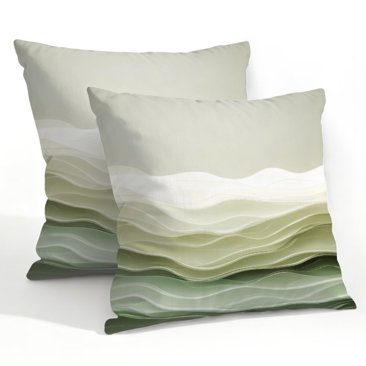 Outdoor Pillow Covers Waterproof Pillowcases 22x22in Set of 2 Abstract Ocean Wavy Lines Decorative Throw Cushion Case for Couch Sofa Garden Patio Furniture