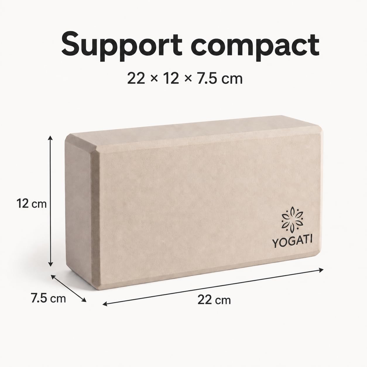 YOGATI® Blocs de Yoga en Mousse lot de 2 | Briques de yoga en Mousse EVA | Dimensions 22 X 12 X 7.5 Cm | Accessoire Yoga Antidérapant pour Pilates et Fitness | Yoga blocks set of 2