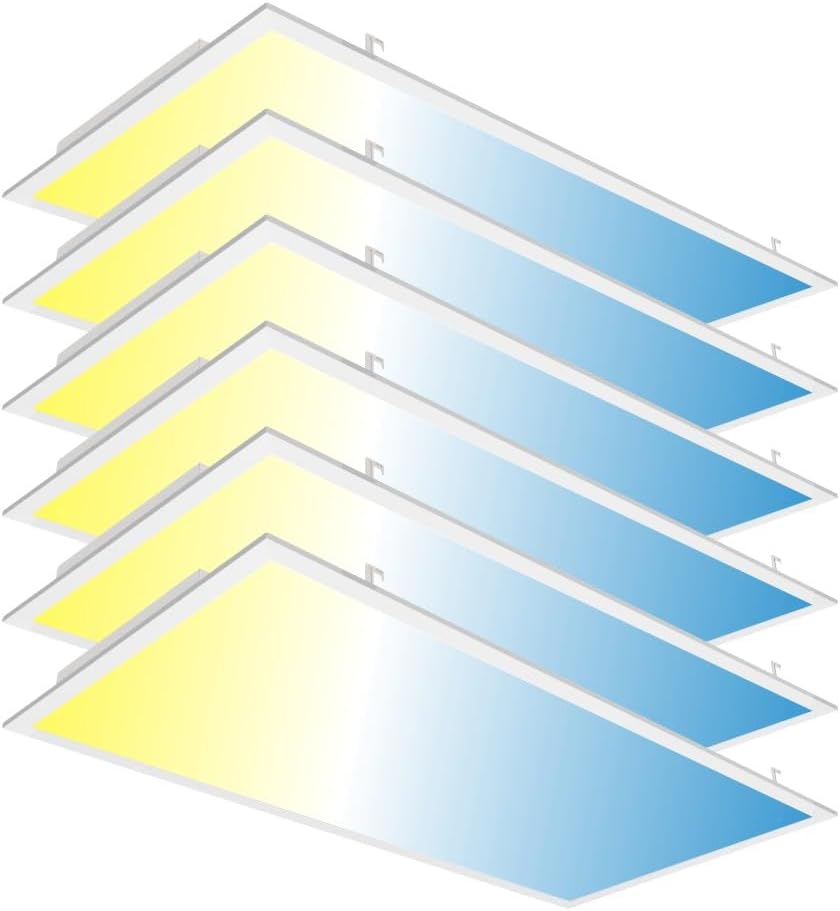 72 Pack 2x4 LED Flat Panel Light for Drop Ceiling, 9360lm Selectable 30W/40W/50W/60W/72W, Color Temperature 3000K/3500K/4000K/5000K/6500K, 0-10V Dimmable, 120-277V, ETL,DLC